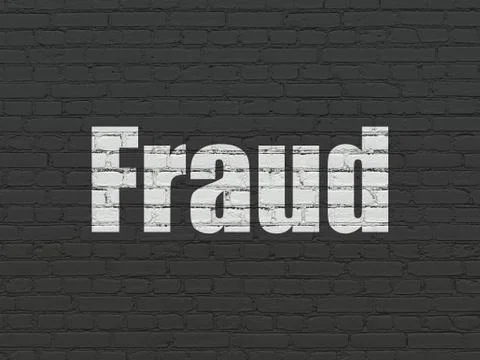 Security concept: Fraud on wall background Stock Illustration