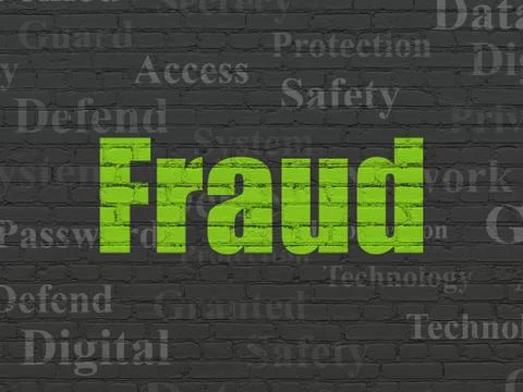 Security concept: Fraud on wall background Stock Illustration