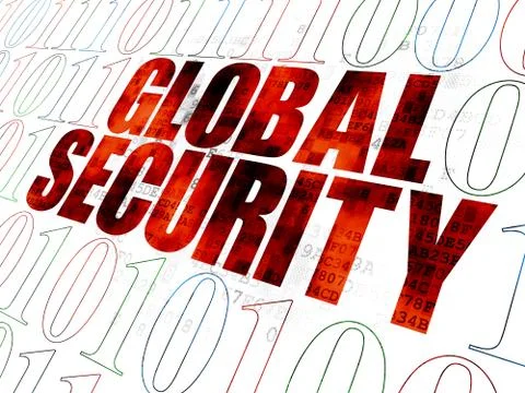 Security concept: Global Security on Digital background 스톡 일러스트