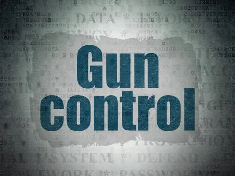 Security concept: Gun Control on Digital Data Paper background 스톡 일러스트