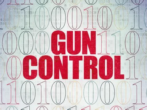 Security concept: Gun Control on Digital Data Paper background Stock Illustration