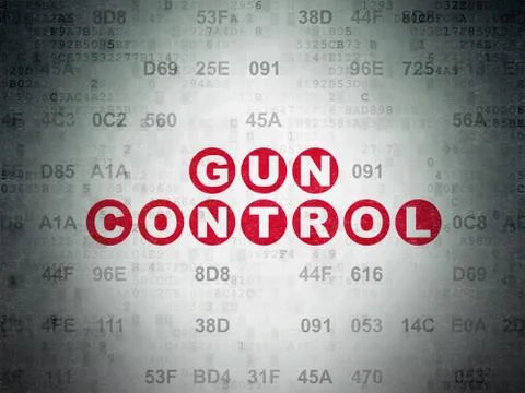 Security concept: Gun Control on Digital Data Paper background Illustrazione stock