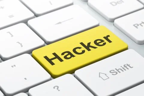 Security concept: Hacker on computer keyboard background Stock Illustration