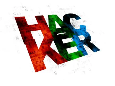 Security concept: Hacker on Digital background Stock Illustration