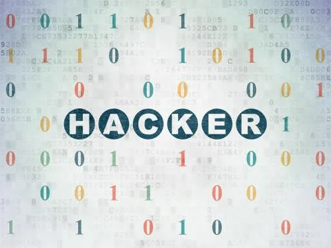 Security concept: Hacker on Digital Data Paper background イラスト素材