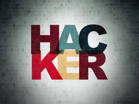 Security concept: Hacker on Digital Data Paper background 스톡 일러스트