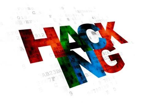 Security concept: Hacking on Digital background Illustrazione stock
