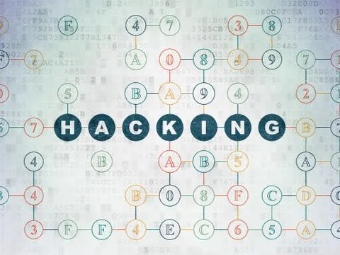 Security concept: Hacking on Digital Data Paper background 스톡 일러스트