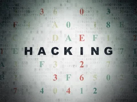 Security concept: Hacking on Digital Data Paper background 스톡 일러스트