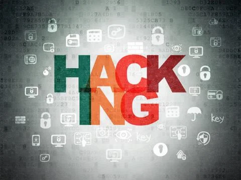 Security concept: Hacking on Digital Data Paper background Stock-Illustration