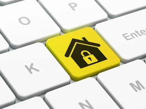 Security concept: Home on computer keyboard background イラスト素材