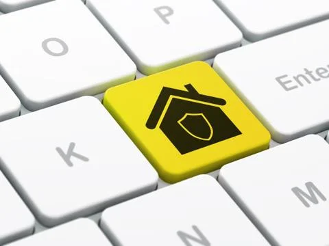 Security concept: Home on computer keyboard background イラスト素材