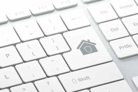 Security concept: Home on computer keyboard background イラスト素材