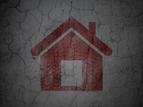 Security concept: Home on grunge wall background Illustrazione stock