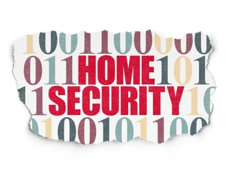 Security concept: Home Security on Torn Paper background 스톡 일러스트