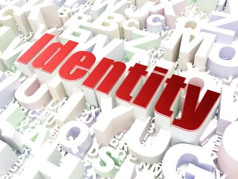 Security concept: Identity on alphabet background Illustrazione stock