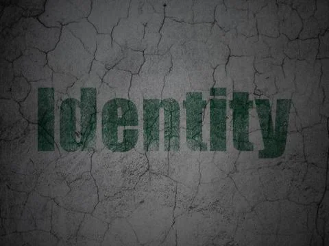 Security concept: Identity on grunge wall background Stock Illustration