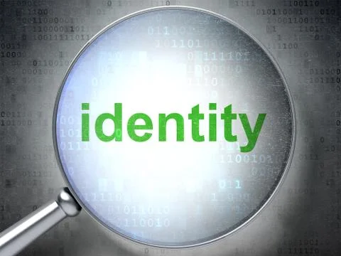 Security concept: Identity with optical glass Stock Illustration