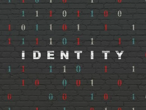 Security concept: Identity on wall background Illustrazione stock