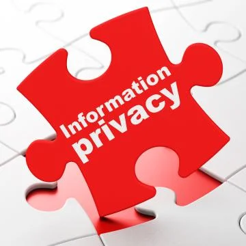 Security concept: Information Privacy on puzzle background Stock Illustration