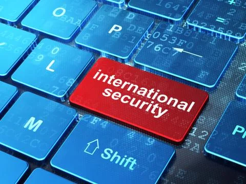 Security concept: International Security on computer keyboard background Stockillustratie