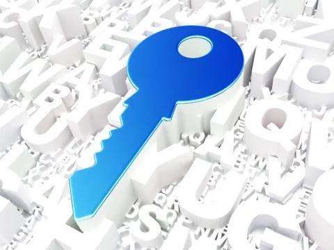 Security concept: Key on alphabet background Stockillustratie