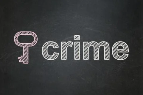 Security concept: Key and Crime on chalkboard background Stockillustratie