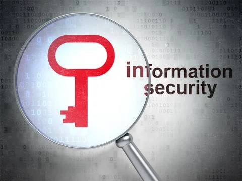 Security concept: Key and Information Security with optical glas Stockillustratie