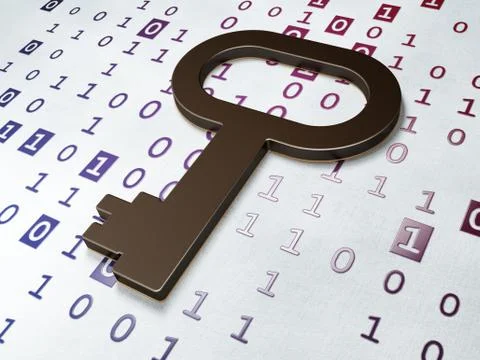 Security concept: Key on Binary Code background Stock Illustration