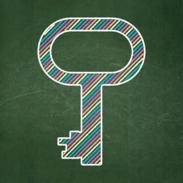 Security concept: Key on chalkboard background Stockillustratie