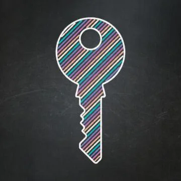 Security concept: Key on chalkboard background Stockillustratie