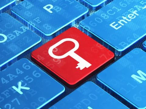 Security concept: Key on computer keyboard background Illustrazione stock