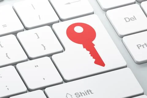 Security concept: Key on computer keyboard background 스톡 일러스트