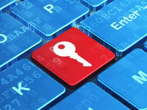 Security concept: Key on computer keyboard background Stock Illustration