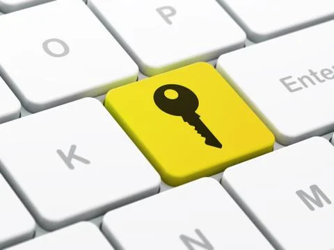 Security concept: Key on computer keyboard background Stockillustratie