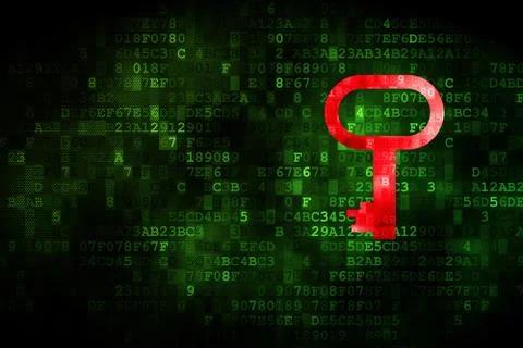 Security concept: Key on digital background Stock Illustration