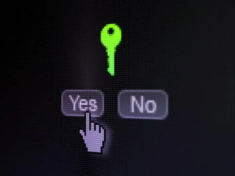 Security concept: Key on digital computer screen 스톡 일러스트