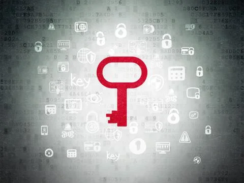 Security concept: Key on Digital Data Paper background Stock Illustration