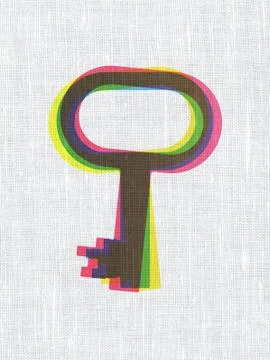 Security concept: Key on fabric texture background Stock Illustration