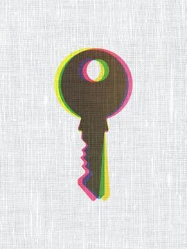 Security concept: Key on fabric texture background Stockillustratie