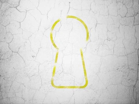 Security concept: Keyhole on wall background Illustrazione stock