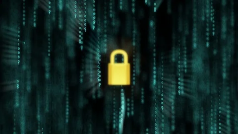 Security concept: Lock on digital screen, cyber security concept background Vidéo 115504870