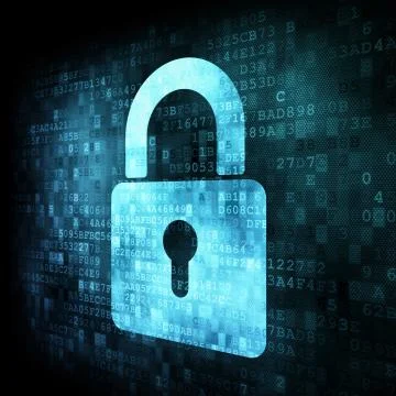 Security concept: Lock on digital screen Stock Illustration
