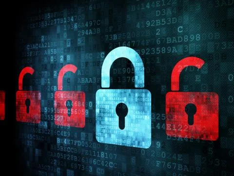 Security concept: Lock on digital screen Stock Illustration