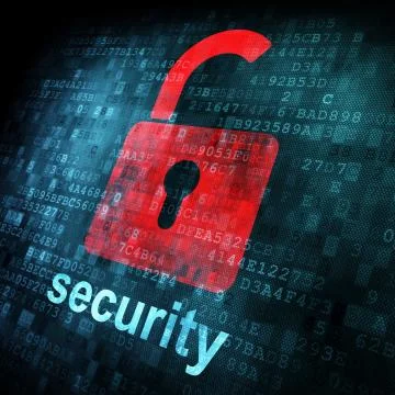 Security concept: Lock on digital screen Illustrazione stock