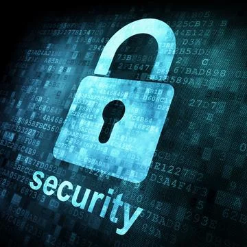 Security concept: Lock on digital screen Foto stock
