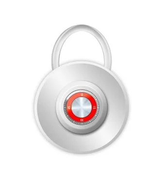 Security concept with locked red combination pad lock Stock Illustration