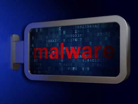 Security concept: Malware on billboard background Stock Illustration