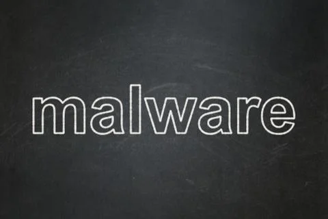 Security concept: Malware on chalkboard background Stock Illustration