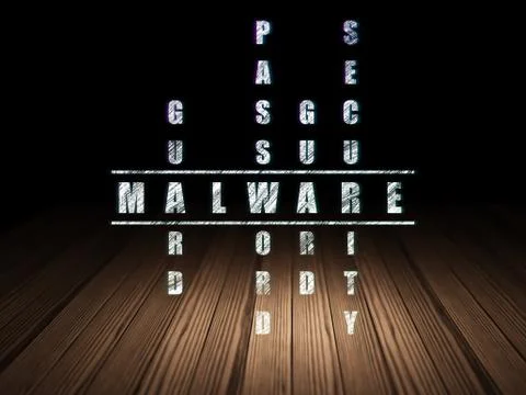 Security concept: Malware in Crossword Puzzle Stock Illustration